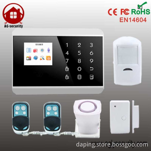 wireless burglar alarm system Gsm&Pstn touch screen with Lcd display